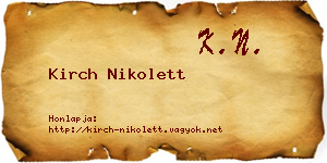 Kirch Nikolett névjegykártya